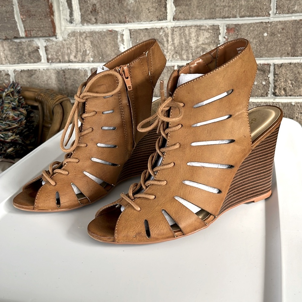 Brown wedge sandals  size 8